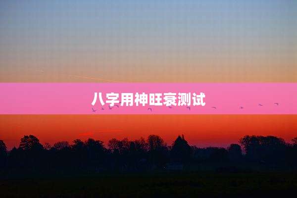 八字用神旺衰测试