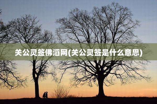关公灵签佛滔网(关公灵签是什么意思)