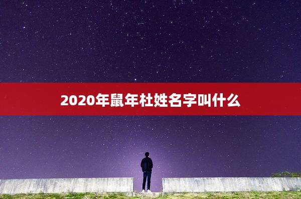 2020年鼠年杜姓名字叫什么