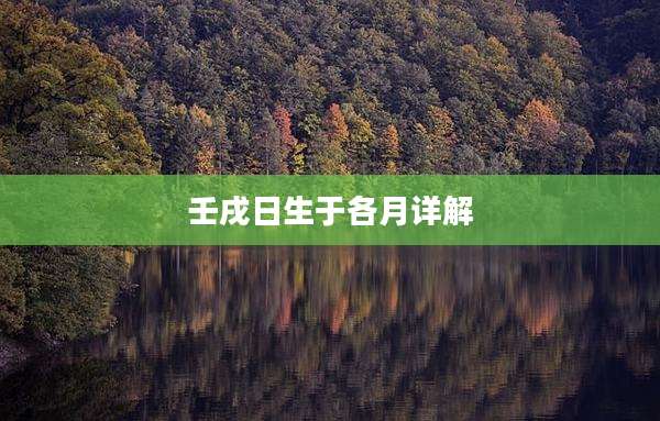 壬戌日生于各月详解