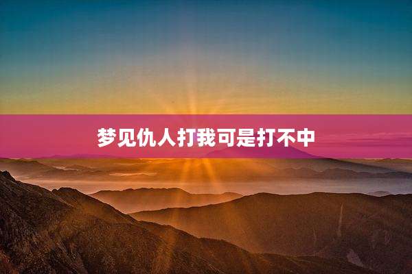 梦见仇人打我可是打不中