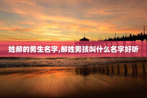姓郝的男生名字,郝姓男孩叫什么名字好听