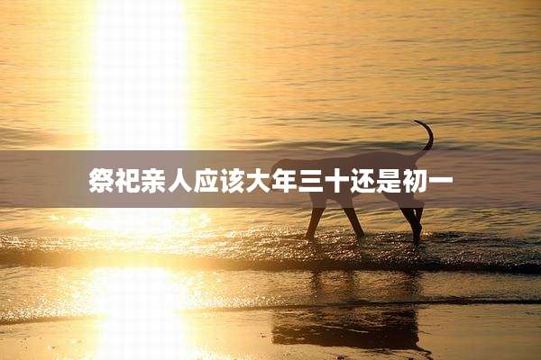 祭祀亲人应该大年三十还是初一