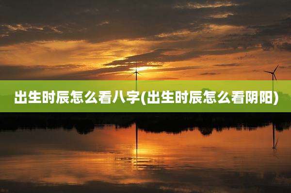 出生时辰怎么看八字(出生时辰怎么看阴阳)