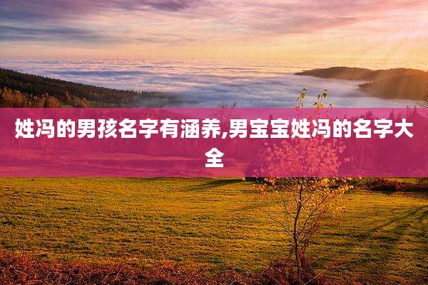 姓冯的男孩名字有涵养,男宝宝姓冯的名字大全