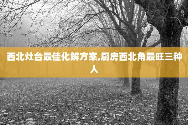西北灶台最佳化解方案,厨房西北角最旺三种人