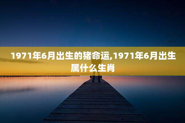 1971年6月出生的猪命运,1971年6月出生属什么生肖