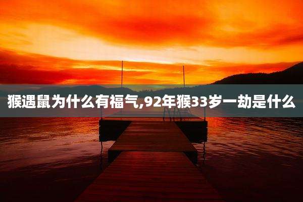 猴遇鼠为什么有福气,92年猴33岁一劫是什么