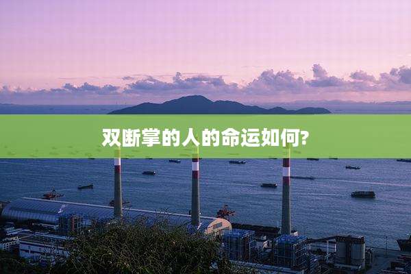 双断掌的人的命运如何?