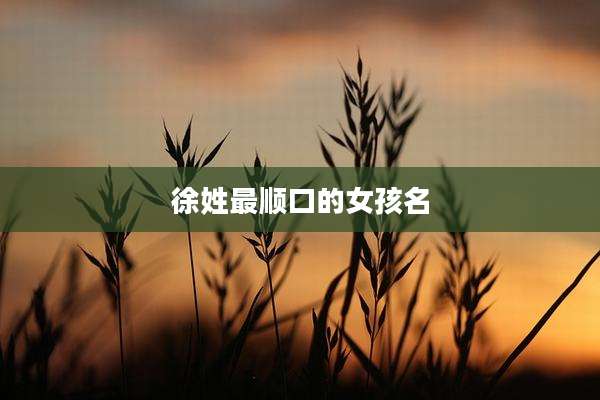 徐姓最顺口的女孩名