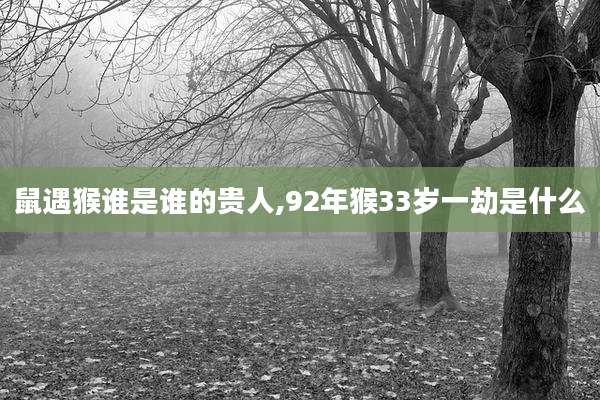 鼠遇猴谁是谁的贵人,92年猴33岁一劫是什么