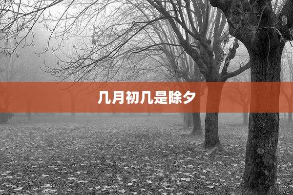 几月初几是除夕