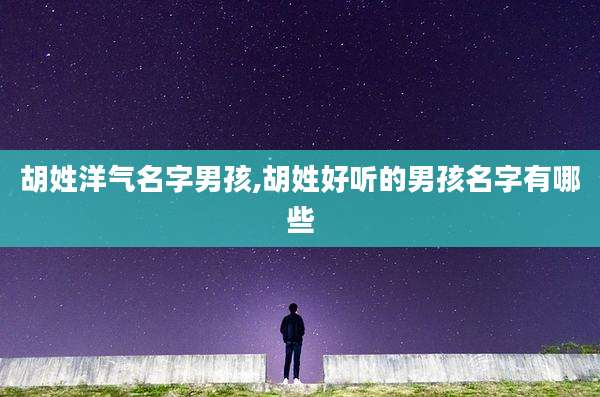 胡姓洋气名字男孩,胡姓好听的男孩名字有哪些