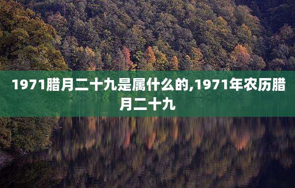 1971腊月二十九是属什么的,1971年农历腊月二十九