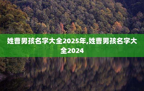 姓曹男孩名字大全2025年,姓曹男孩名字大全2024