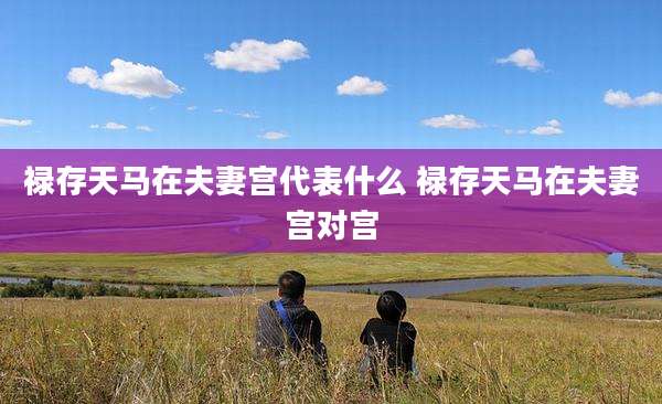 禄存天马在夫妻宫代表什么 禄存天马在夫妻宫对宫