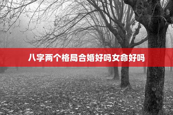 八字两个格局合婚好吗女命好吗