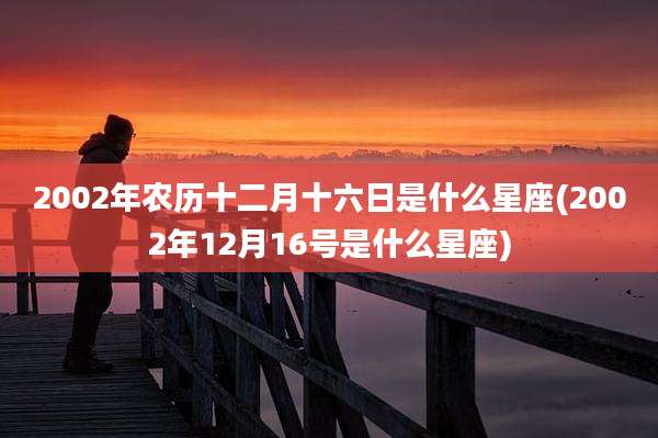 2002年农历十二月十六日是什么星座(2002年12月16号是什么星座)