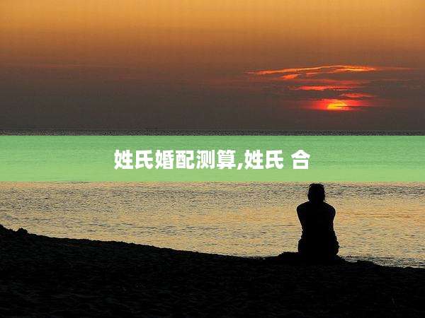 姓氏婚配测算,姓氏 合