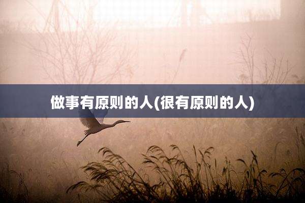 做事有原则的人(很有原则的人)