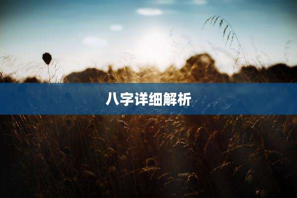 八字详细解析