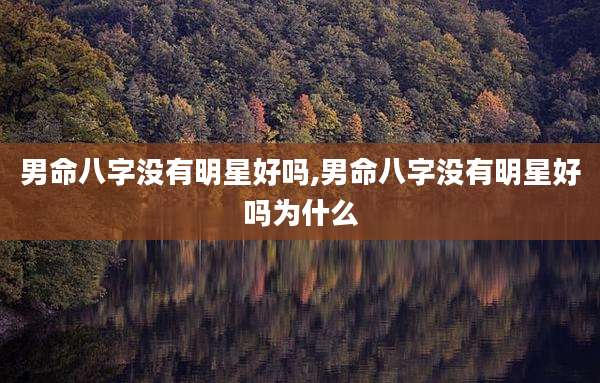 男命八字没有明星好吗,男命八字没有明星好吗为什么