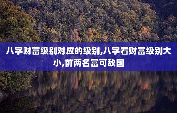 八字财富级别对应的级别,八字看财富级别大小,前两名富可敌国