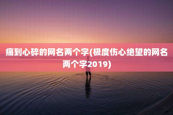 痛到心碎的网名两个字(极度伤心绝望的网名两个字2019)