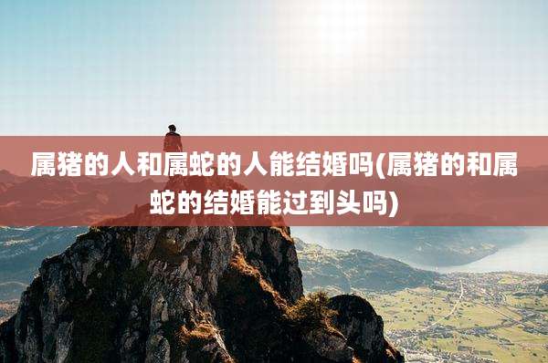 属猪的人和属蛇的人能结婚吗(属猪的和属蛇的结婚能过到头吗)
