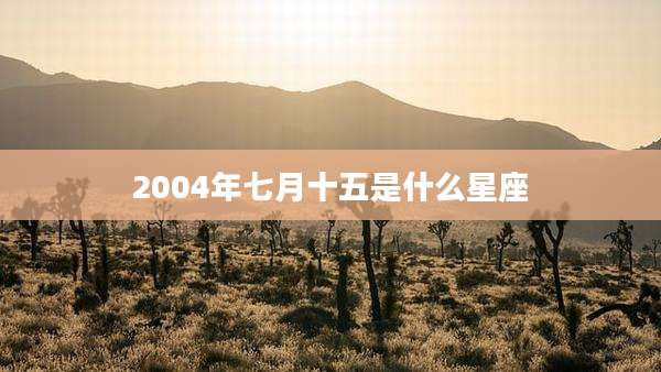 2004年七月十五是什么星座