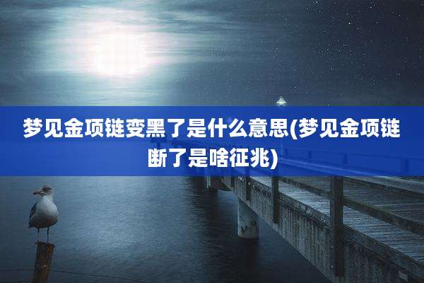 梦见金项链变黑了是什么意思(梦见金项链断了是啥征兆)