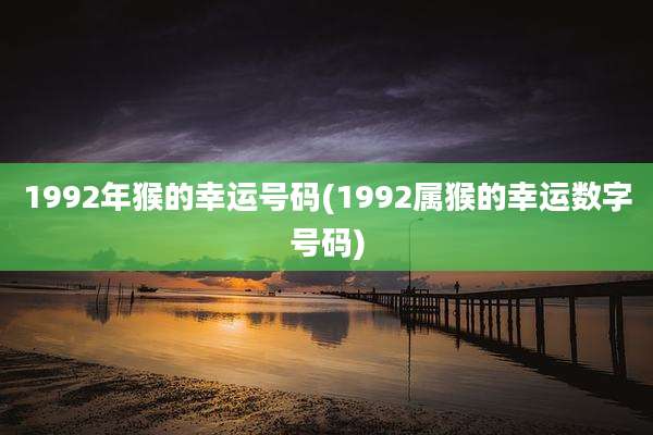 1992年猴的幸运号码(1992属猴的幸运数字号码)