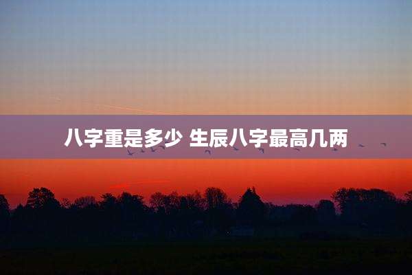 八字重是多少 生辰八字最高几两