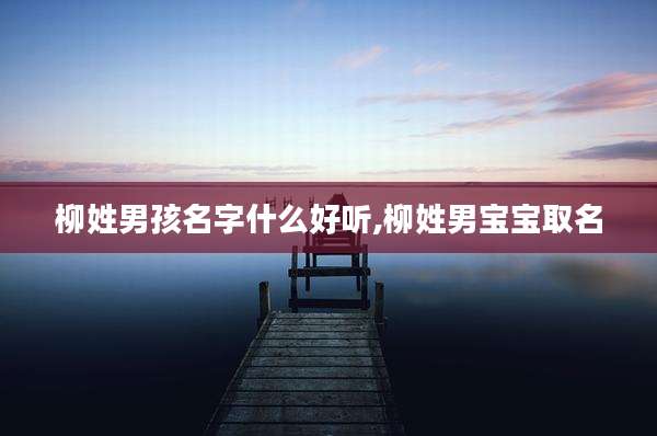 柳姓男孩名字什么好听,柳姓男宝宝取名