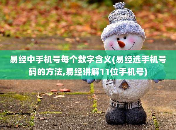 易经中手机号每个数字含义(易经选手机号码的方法,易经讲解11位手机号)