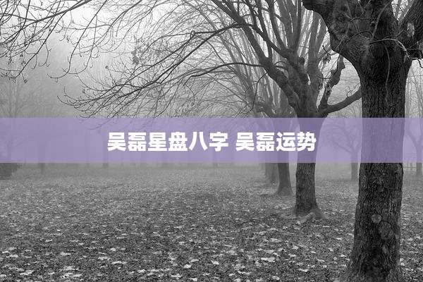 吴磊星盘八字 吴磊运势