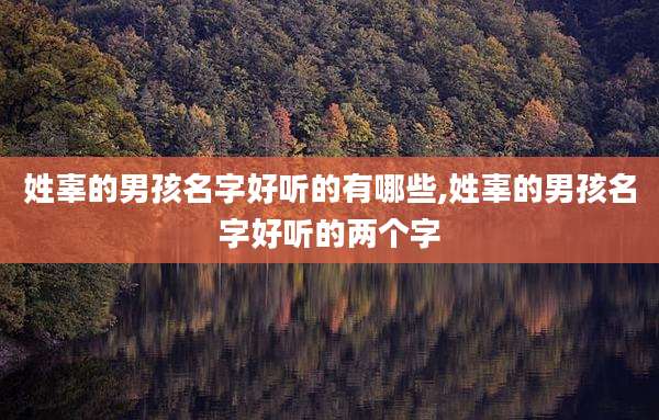 姓辜的男孩名字好听的有哪些,姓辜的男孩名字好听的两个字