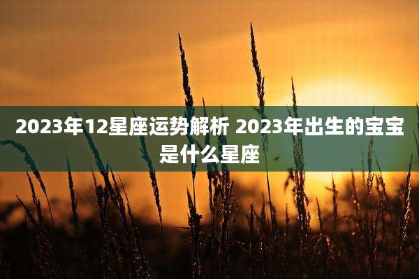 2023年12星座运势解析 2023年出生的宝宝是什么星座