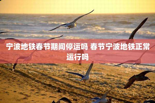 宁波地铁春节期间停运吗 春节宁波地铁正常运行吗