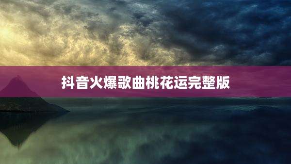 抖音火爆歌曲桃花运完整版