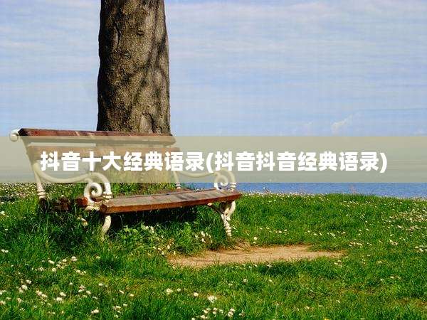 抖音十大经典语录(抖音抖音经典语录)