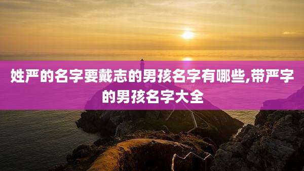 姓严的名字要戴志的男孩名字有哪些,带严字的男孩名字大全