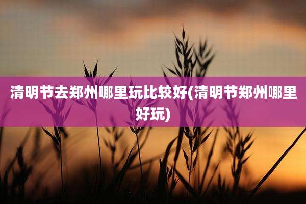 清明节去郑州哪里玩比较好(清明节郑州哪里好玩)