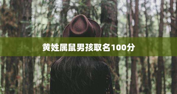 黄姓属鼠男孩取名100分