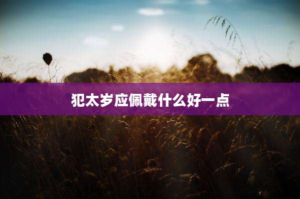 犯太岁应佩戴什么好一点