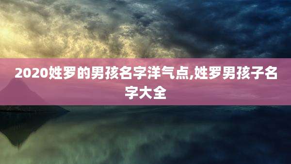 2020姓罗的男孩名字洋气点,姓罗男孩子名字大全