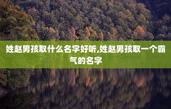 姓赵男孩取什么名字好听,姓赵男孩取一个霸气的名字