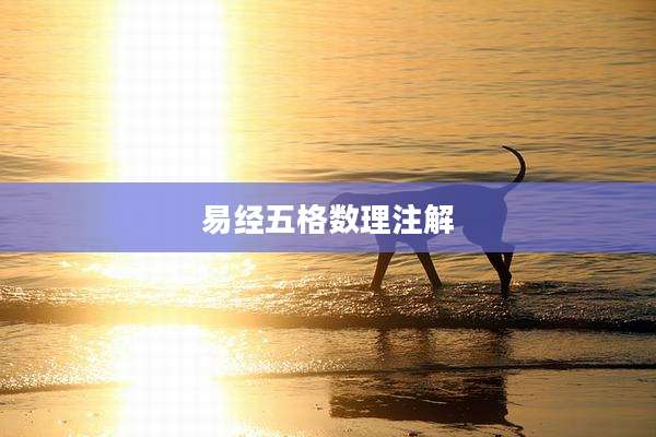 易经五格数理注解