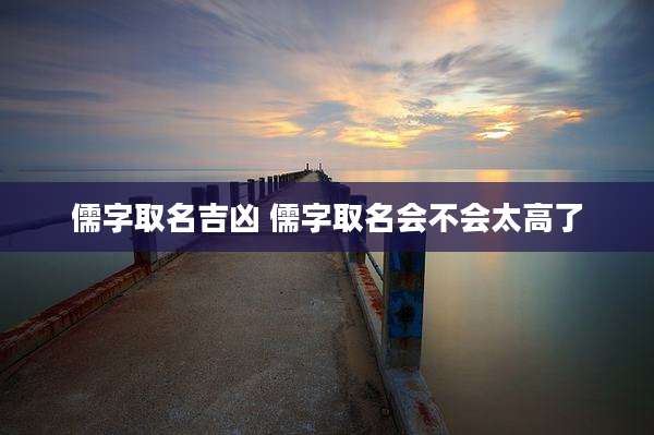 儒字取名吉凶 儒字取名会不会太高了
