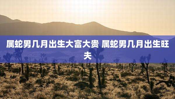属蛇男几月出生大富大贵 属蛇男几月出生旺夫